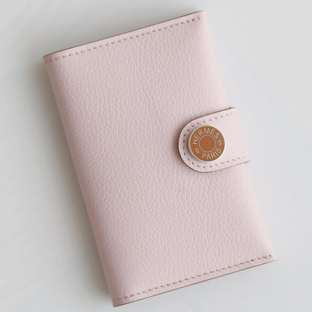 Hermes R.M.S Card Holder in Mauve Pale Evergrain Calfskin