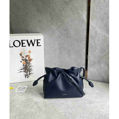Loewe Mini Flamenco Clutch Bag in Abyss Blue Nappa Calfskin