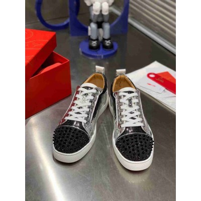 Christian Louboutin Louis Junior Spikes Orlato Sneakers In Gator Calfskin