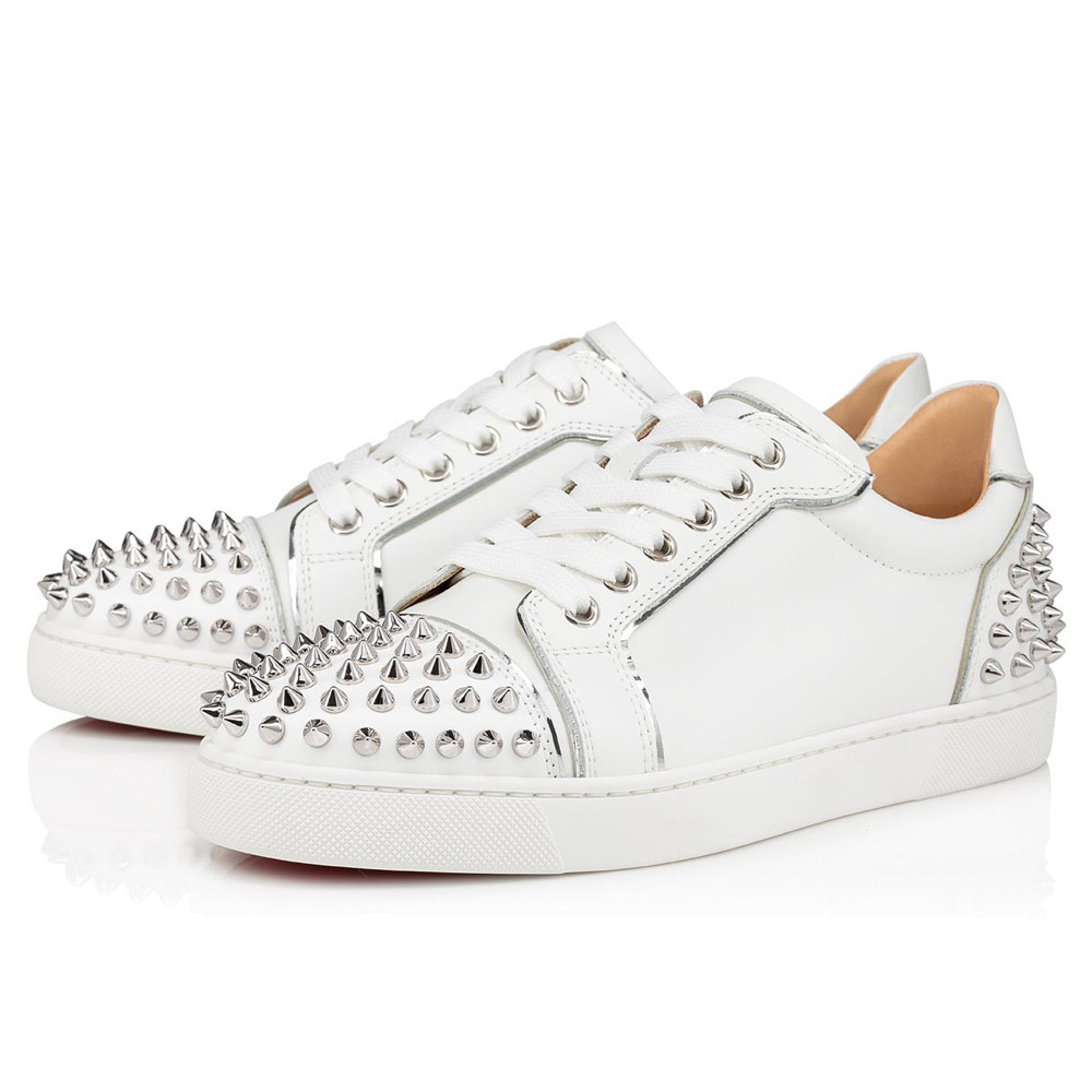 Christian Louboutin Vieira 2 Flat Sneakers In White Calfskin