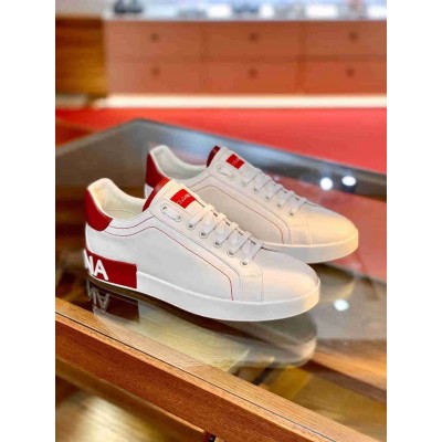 Dolce & Gabbana Portofino Sneakers with Red Branded