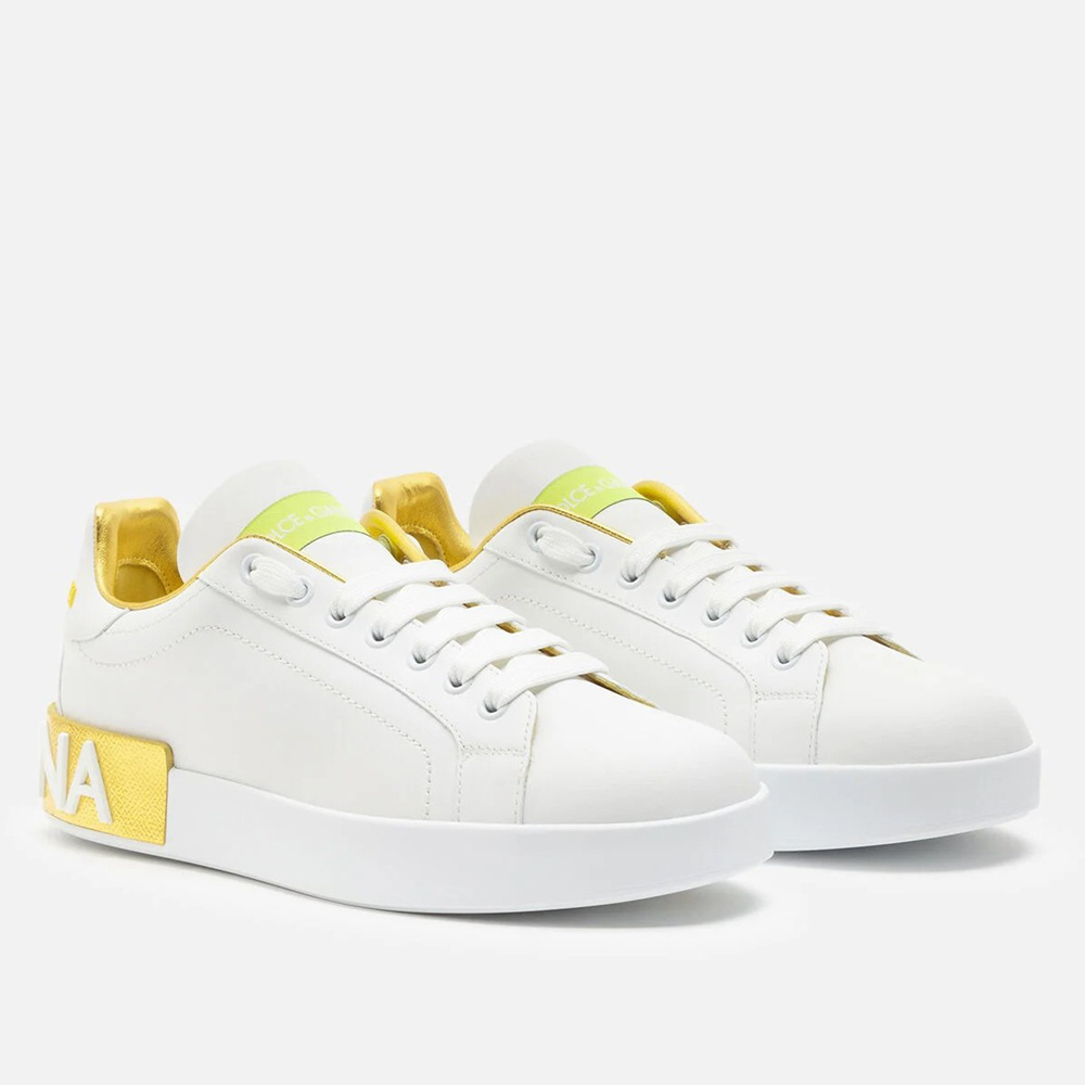 Dolce & Gabbana Portofino Sneakers with Yellow Branded