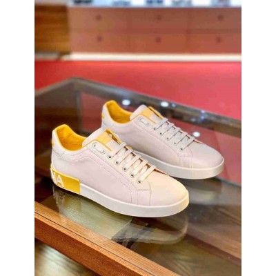Dolce & Gabbana Portofino Sneakers with Yellow Branded