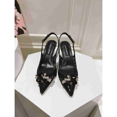 Dolce & Gabbana Rainbow Slingbacks Pumps 60mm in Black Lace