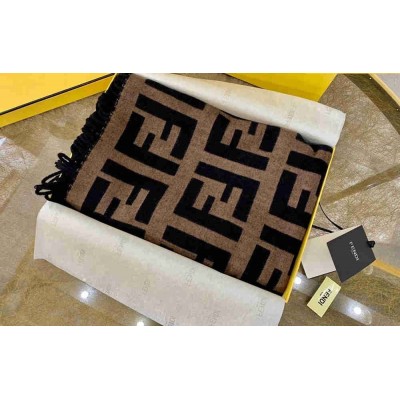 Fendi Brown FF Triangle Shawl