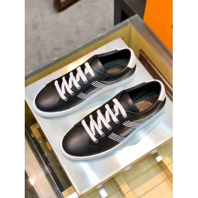 Hermes Avantage Sneakers In Black Calfskin