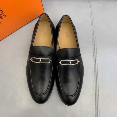 Hermes Colette Loafers In Noir Calfskin