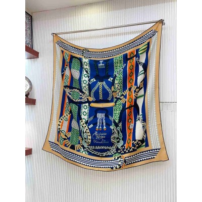 Hermes Multicolore Fantaisie d'Etriers Shawl 140