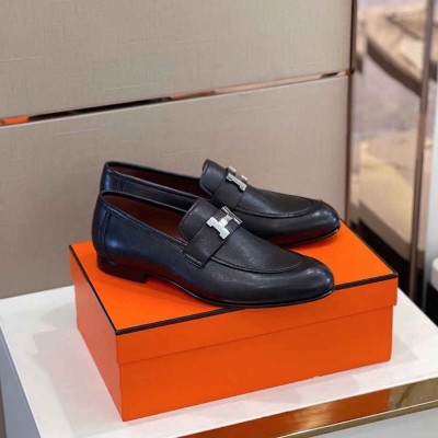 Hermes Paris Loafers In Noir Calfskin