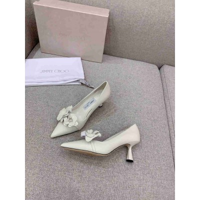 Jimmy Choo Rosalia Flowers 65mm Pumps in White Leather
