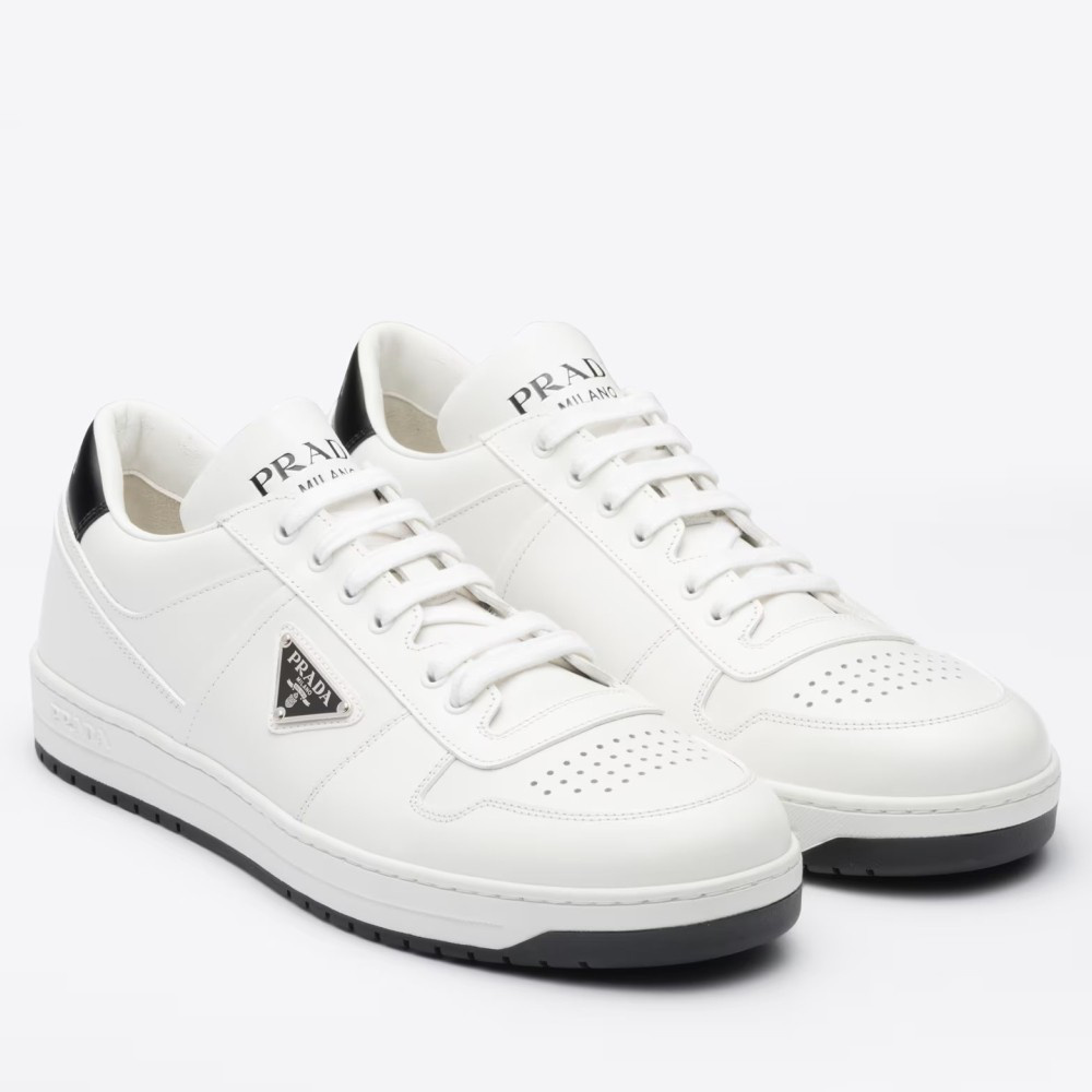 Prada Downtown Sneakers in White Leather
