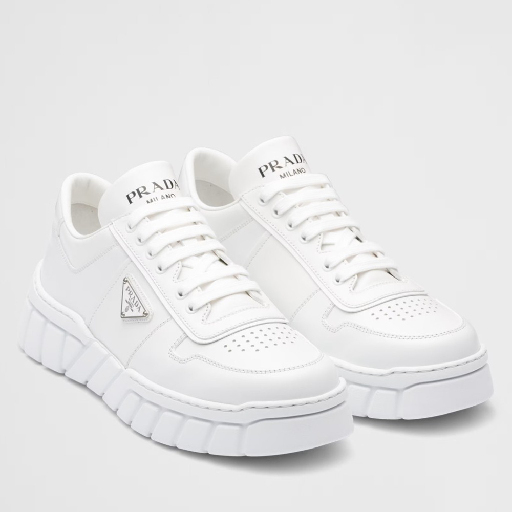 Prada Low-top Sneakers in White Leather