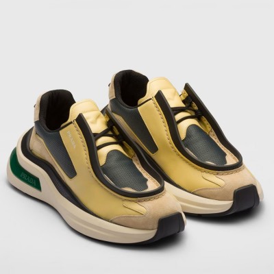 Prada Sneakers in Multicolor Leather with Bike Fabric