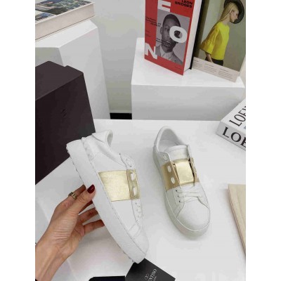 Valentino Open Sneakers with Gold Metallic Stripe