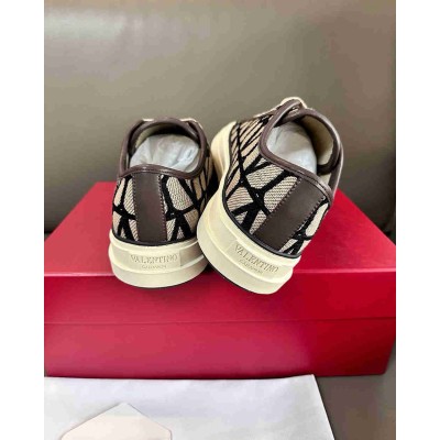 Valentino Totaloop Sneakers in Black Toile Iconographe Fabric