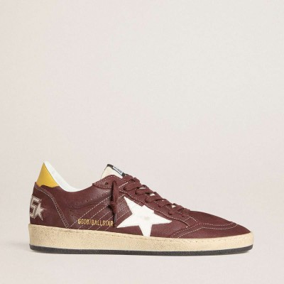 Golden Goose Ball Star Sneakers In Chocolate Nubuck With Leather Star And Heel Tab
