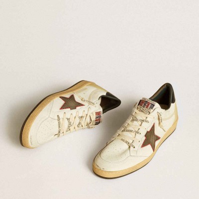 Golden Goose Ball Star LTD Sneakers With Mesh Star And Midnight Blue Leather Heel Tab