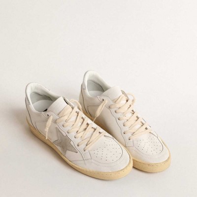 Golden Goose Ball Star Sneakers With Suede Star And Metallic Leather Heel Tab