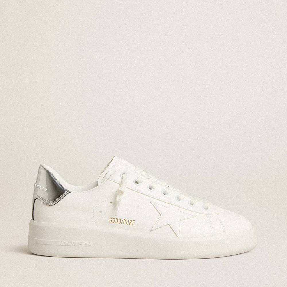 Golden Goose Bio-based Purestar Sneakers With White Star And Mirror-effect Heel Tab