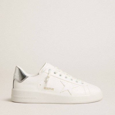 Golden Goose Bio-based Purestar Sneakers With White Star And Mirror-effect Heel Tab