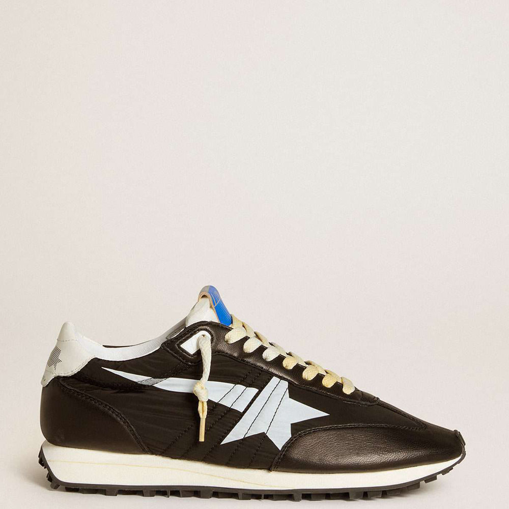 Golden Goose Marathon Shoes With Black Nylon Upper And White Star