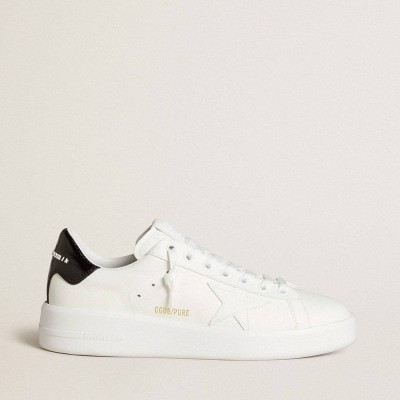 Golden Goose Purestar Sneakers With Leather Star And Black Patent Leather Heel Tab