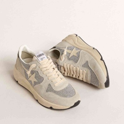 Golden Goose Running Sole Shoes Embellished With Swarovski Crystals And Ivory Star