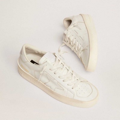 Golden Goose Stardan Sneakers In Total White Leather