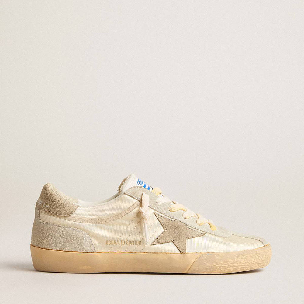Golden Goose Super-Star Sneakers LAB In Nylon With Dove-gray Star And Ice-gray Suede Inserts