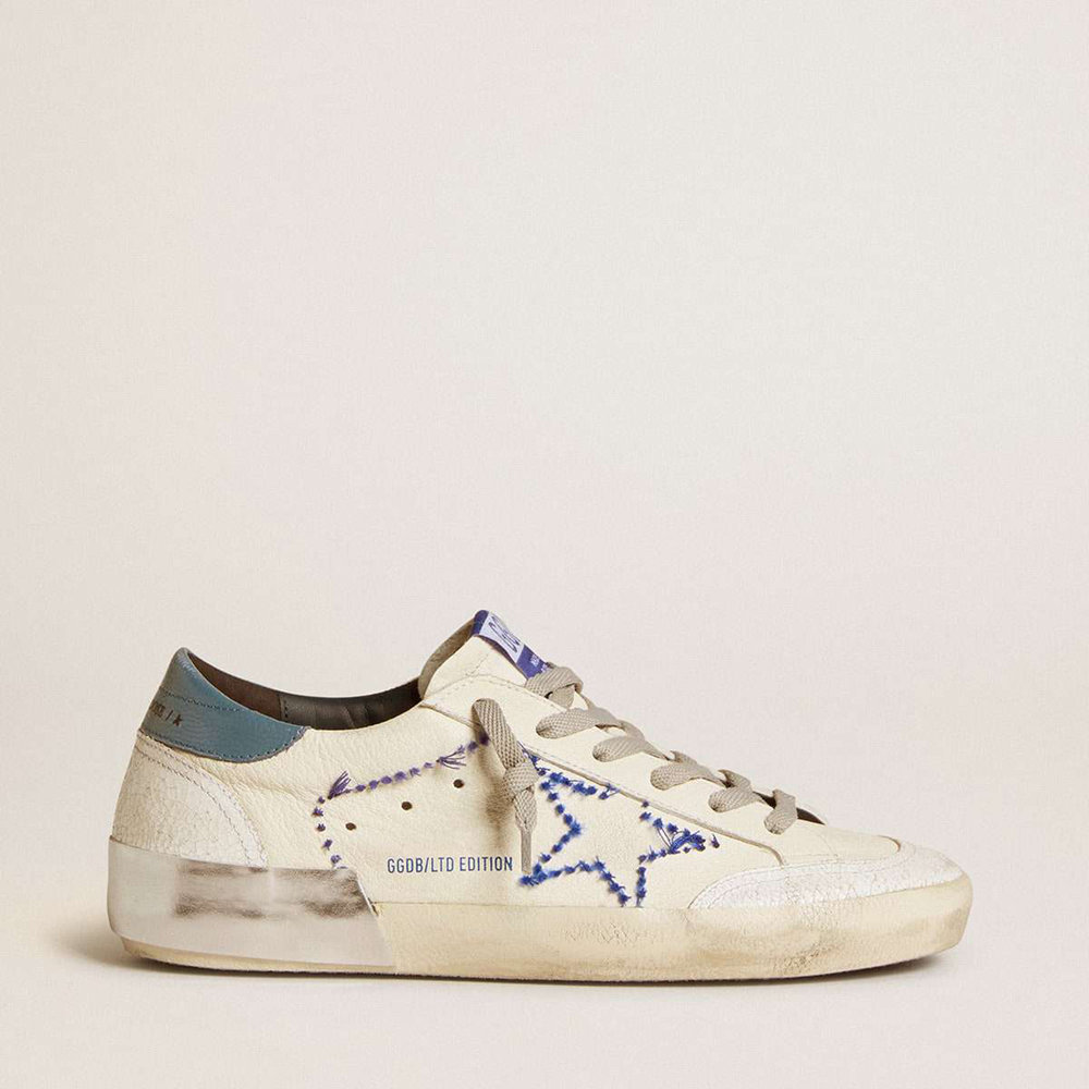 Golden Goose Super-Star LTD Sneakers In Nappa With Embroidered Star And Leather Heel Tab