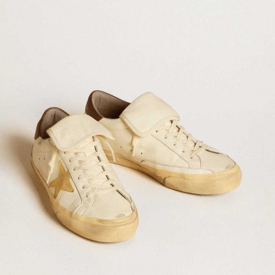 Golden Goose Super-Star LTD Sneakers In Nappa With Suede Star And Brown Heel Tab