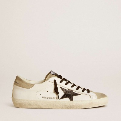 Golden Goose Super-Star LTD Sneakers With Black Croc-print Leather Star And Suede Inserts