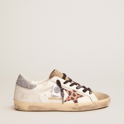 Golden Goose Super-Star LTD Sneakers With Leopard Print And Swarovski Crystal Star