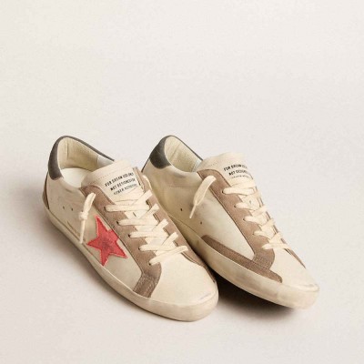 Golden Goose Super-Star LTD Sneakers With Pink Gabardine Star And Gray Suede Heel Tab