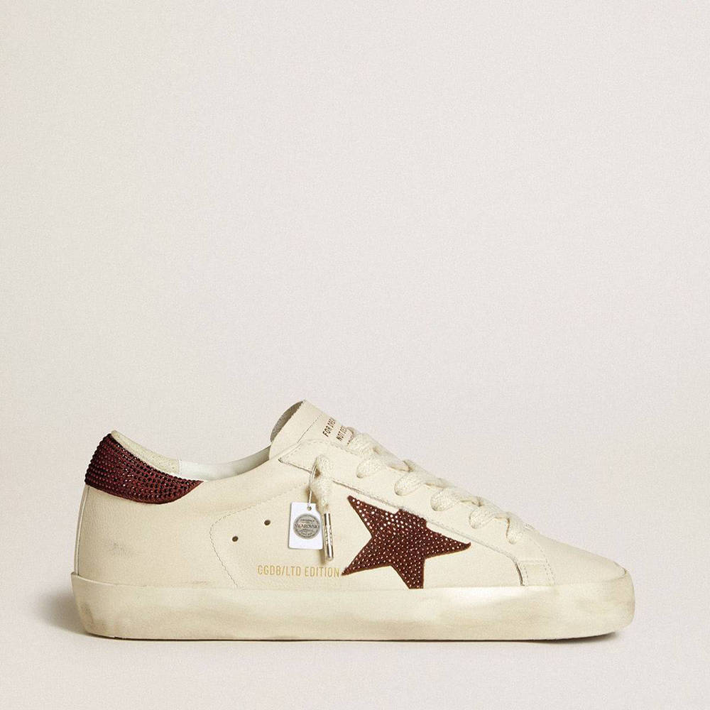 Golden Goose Super-Star LTD Sneakers With Suede Star And Heel Tab With Swarovski Crystals