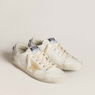 Golden Goose Super-Star LTD Sneakers With Suede Star And Leather Heel Tab With Crystals