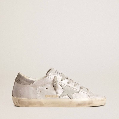 Golden Goose Super-Star Sneakers Sneakers In Gray-white Glitter-effect Leather With Leather Star
