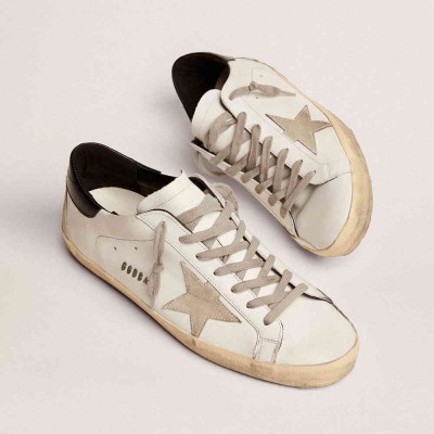 Golden Goose Super-Star Sneakers With Black Heel Tab And Metal Stud Lettering