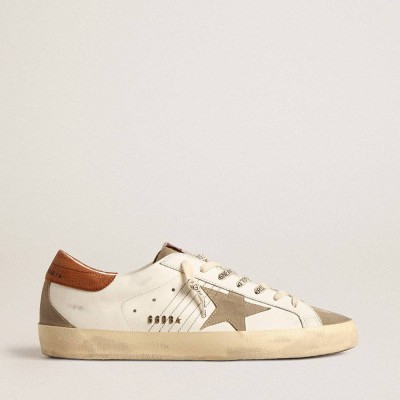 Golden Goose Super-Star Sneakers With Suede Star And Brown Leather Heel Tab